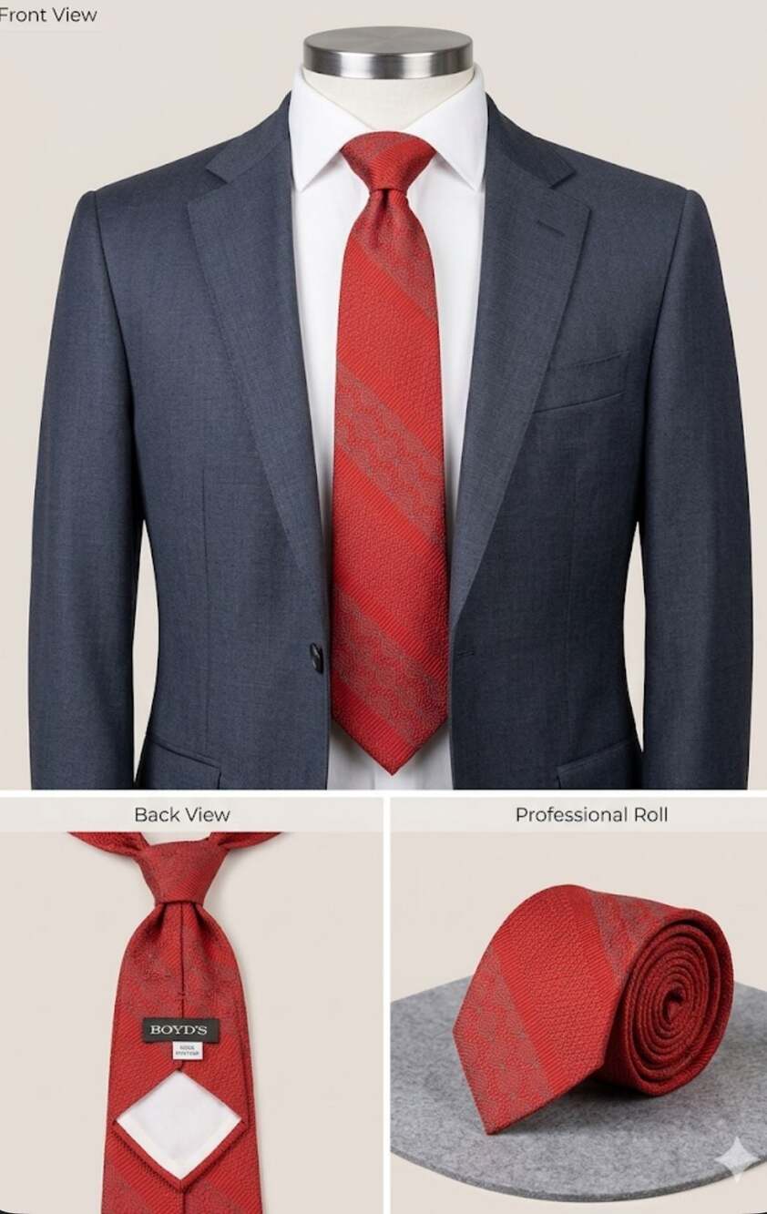 Boyd's Red Textured Silk Necktie